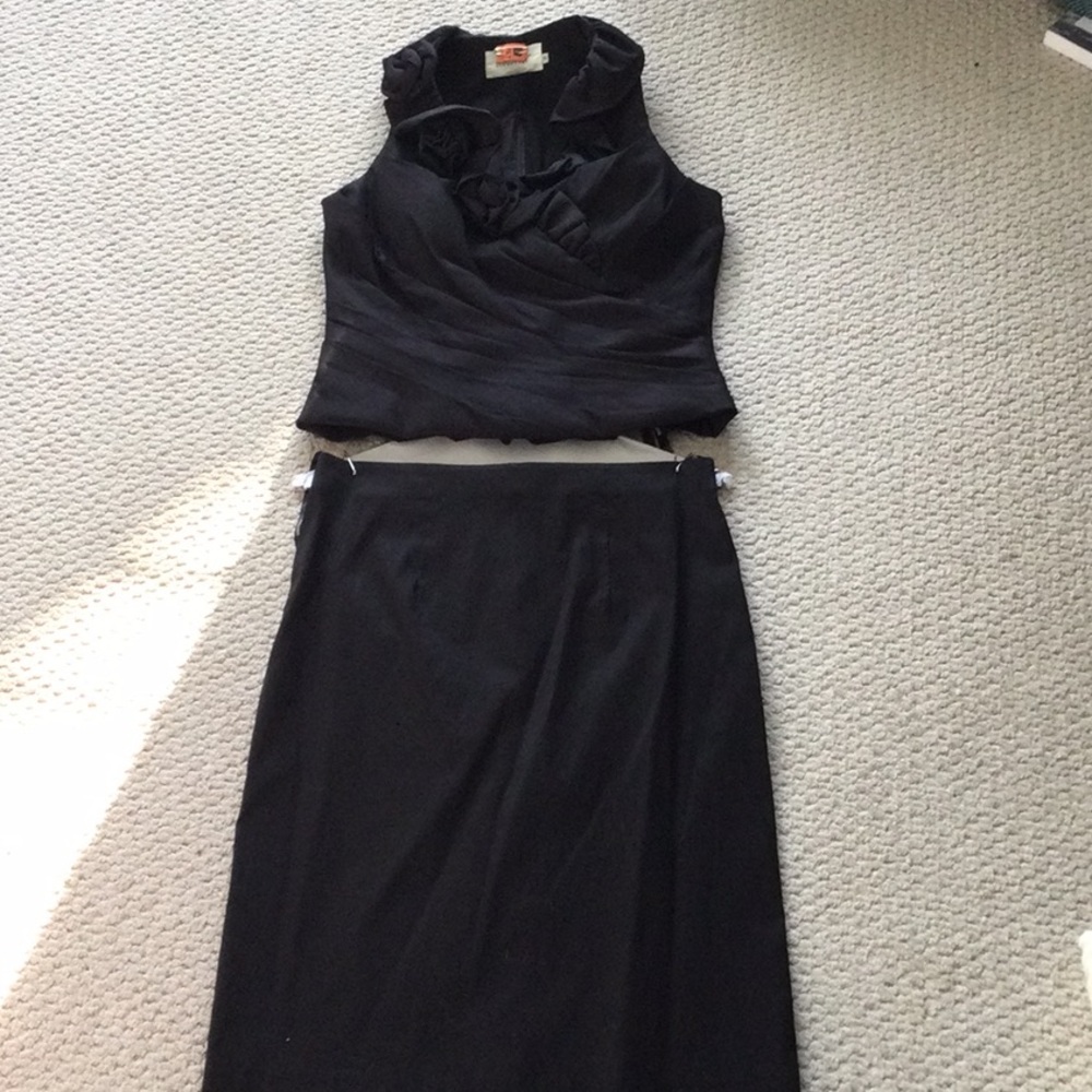 Formal two piece top and skirt
